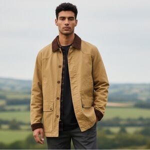 Eddie Bauer Canvas Barn Jacket Chore Coat Mens XLT Tan Blanket Lined Classic